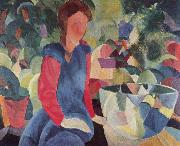 August Macke, Madchen mit Fischglocke